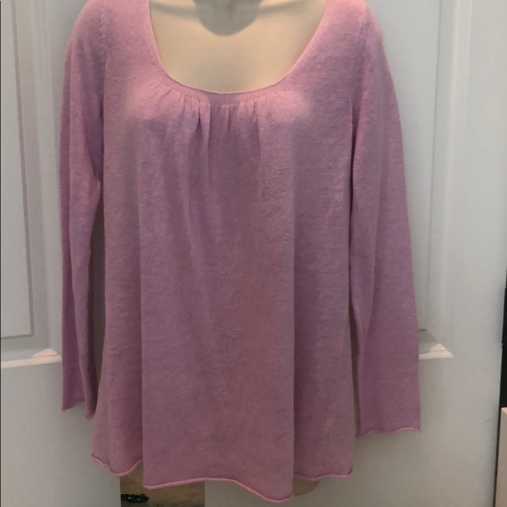 Eileen Fisher gorgeous pink linen sweater